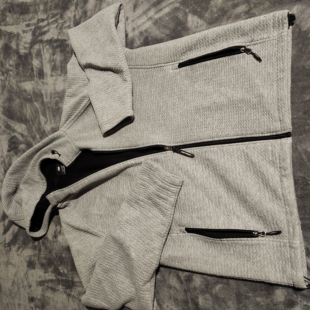 New Balance Gray Hooded Jacket with Zipper Pockets